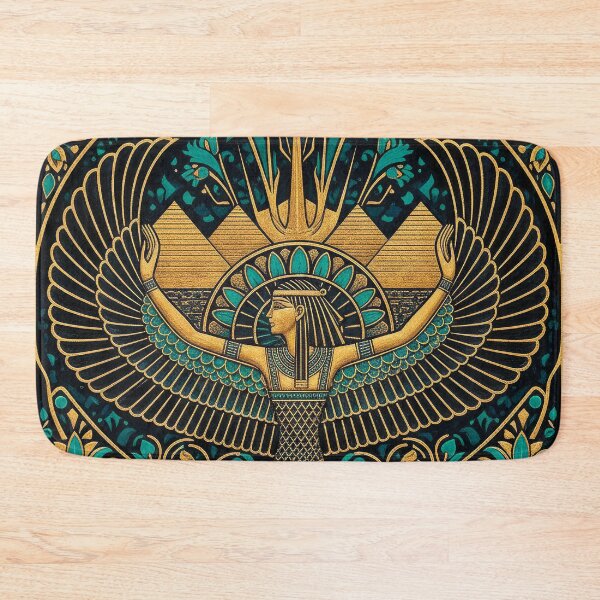 Item preview, Winged Isis Goddess Standing Figure | Egyptian Revival Art Deco Nouveau | Luxury Gallery Art Print designed and sold by Vintage Poster Gallery.