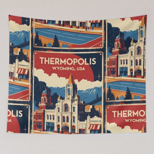 Item preview, Thermopolis Wyoming 1950s USA Vintage Travel Tourism designed and sold by TravelersGems.