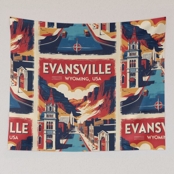 Item preview, Evansville Wyoming 1950s USA Vintage Travel Tourism designed and sold by TravelersGems.