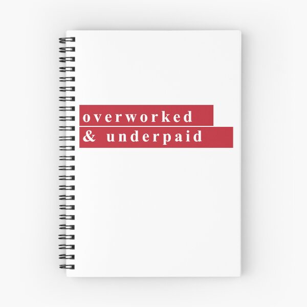 Item preview, Overworked & Underpaid gold typographic design designed and sold by ZEPIKASHOP.