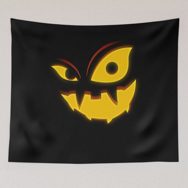 Item preview, Halloween Evil Face Sinister Look Happy Smile Creepy Jack-O’-Lantern Illustration designed and sold by MONTRIS.