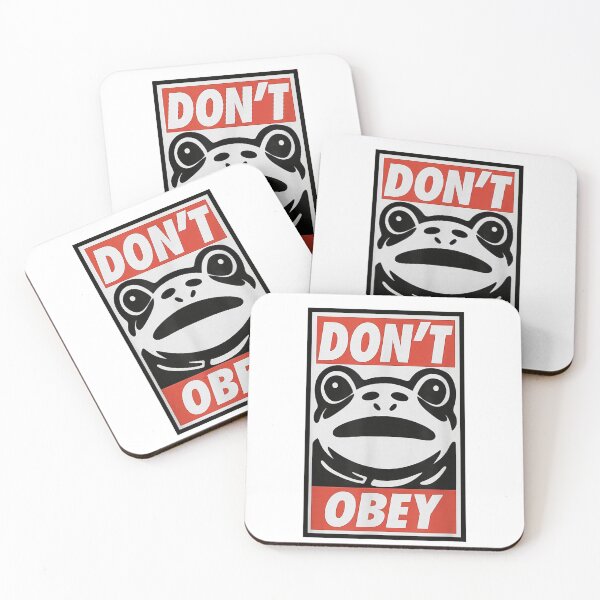 Item preview, Don't Obey Retro Frog Pop Art Parody Streetwear Rebellion Poster designed and sold by AnsadoWinu.