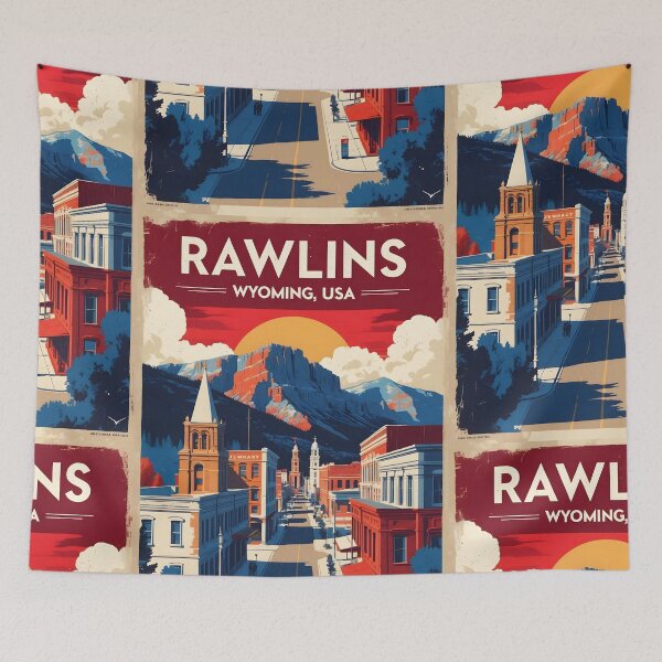 Item preview, Rawlins Wyoming 1950s USA Vintage Travel Tourism designed and sold by TravelersGems.