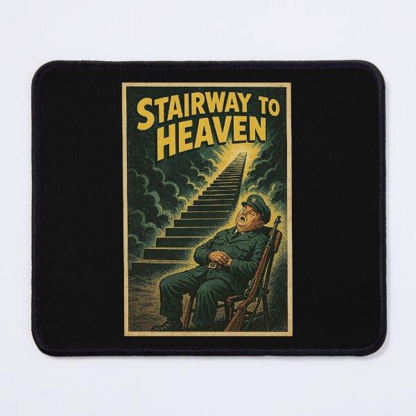 Item preview, Retro Military Poster – Sleeping Guard and the Stairway of Light designed and sold by The Devil's Bargain.