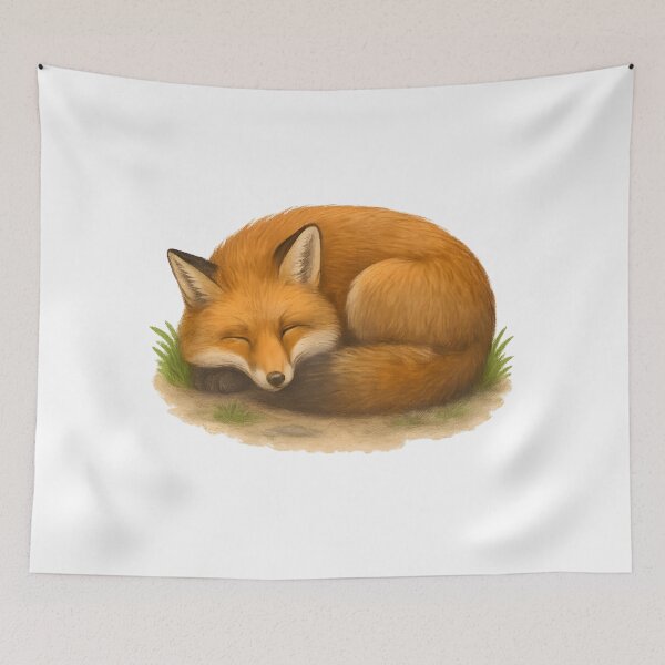 Item preview, Peaceful Sleeping Fox in Forest Nest designed and sold by DariaOltes.