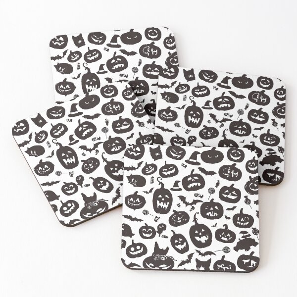 Item preview, Minimal Pumpkin & Candy Silhouette Pattern – Cute Black & White Halloween Vector Design designed and sold by Windy-market.