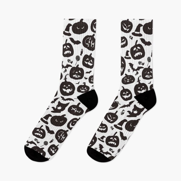 Item preview, Minimal Pumpkin & Candy Silhouette Pattern – Cute Black & White Halloween Vector Design designed and sold by Windy-market.