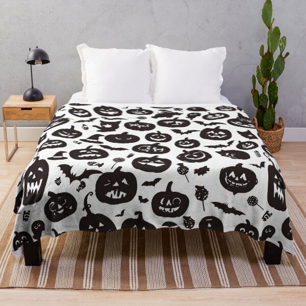 Item preview, Minimal Pumpkin & Candy Silhouette Pattern – Cute Black & White Halloween Vector Design designed and sold by Windy-market.