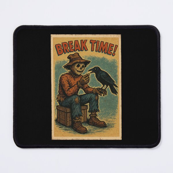 Item preview, Vintage Halloween Scarecrow Art – Retro Spooky Poster with Crow designed and sold by The Devil's Bargain.