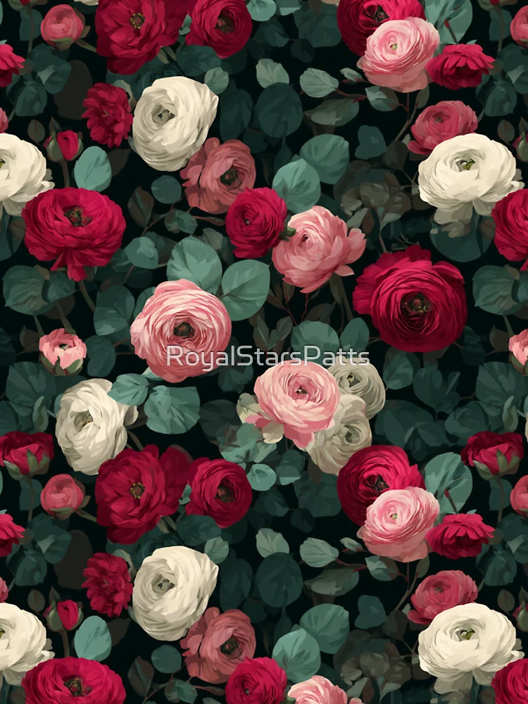 Thumbnail 4 of 4, iPhone Case, Unique Stunning Ranunculus Pattern For Ranunculus Fan designed and sold by RoyalStarsPatts.