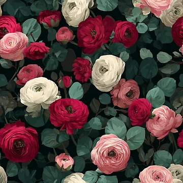 Artwork thumbnail, Unique Stunning Ranunculus Pattern For Ranunculus Fan by RoyalStarsPatts