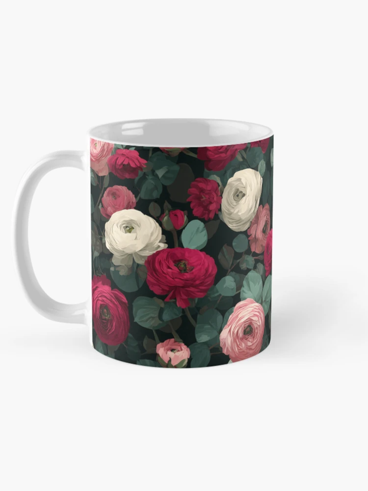 Thumbnail 5 of 6, Coffee Mug, Unique Stunning Ranunculus Pattern For Ranunculus Fan designed and sold by RoyalStarsPatts.