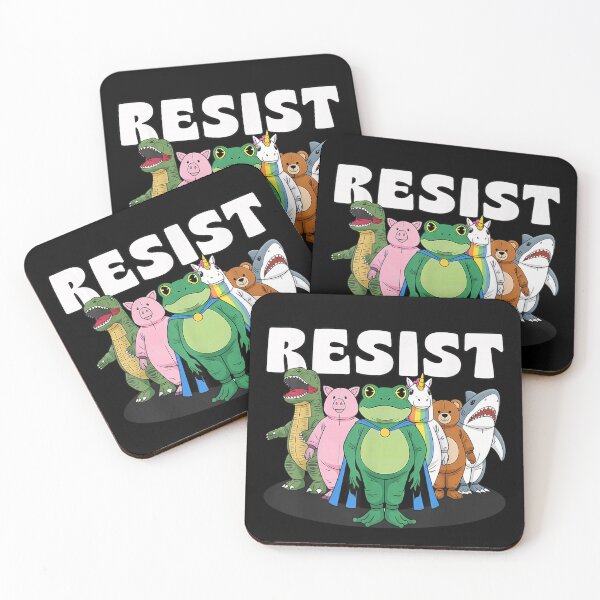 Item preview, Resist Group of Animals in Costumes Dinosaur Pig Frog Unicorn Shark designed and sold by LittleNhutton.