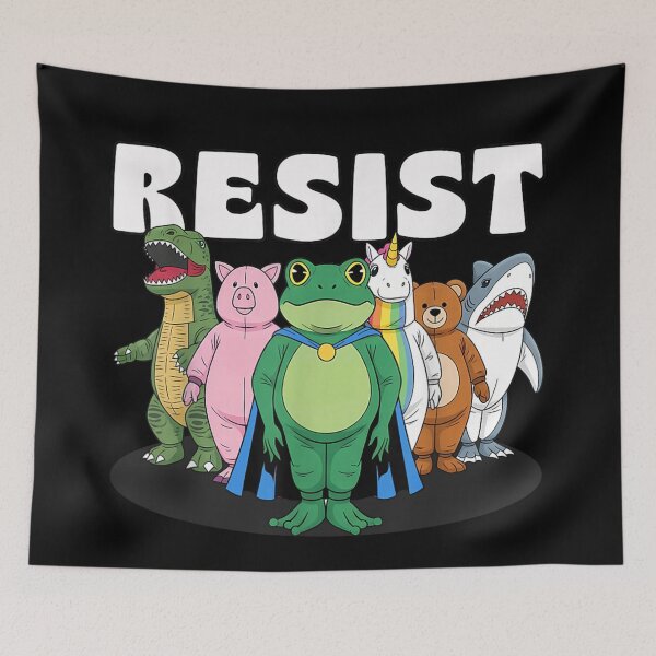 Item preview, Resist Group of Animals in Costumes Dinosaur Pig Frog Unicorn Shark designed and sold by LittleNhutton.