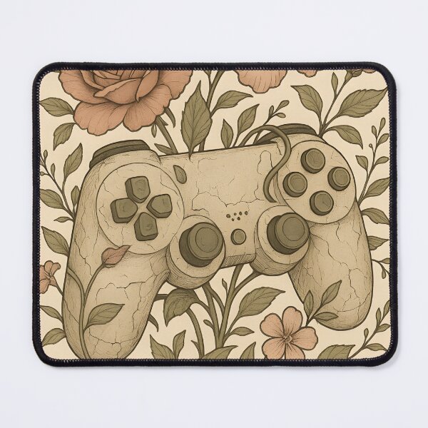 Item preview, Floral Game Controller – Botanical Vintage Ink Illustration designed and sold by VoidBloom Studio.