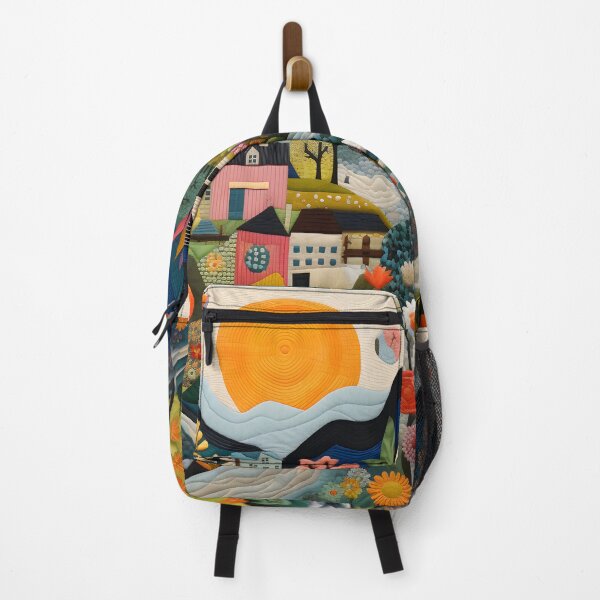 Item preview, Little Houses Naive Art Quilting Style Pattern designed and sold by SecretDicer.