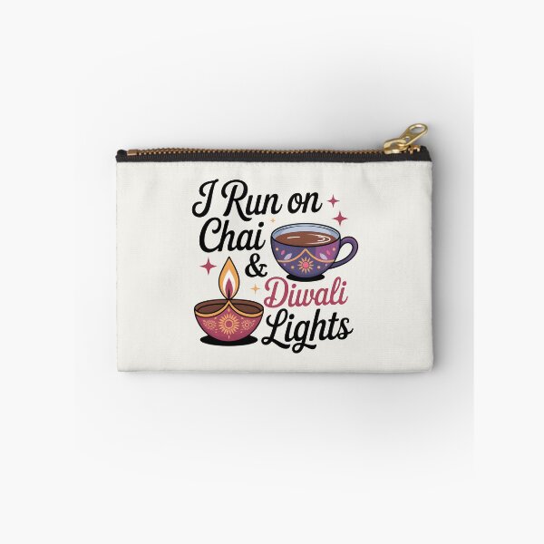 Item preview, I Run on Chai & Diwali Lights – Festive Tea Lover Design designed and sold by Jollys-ArtShop.