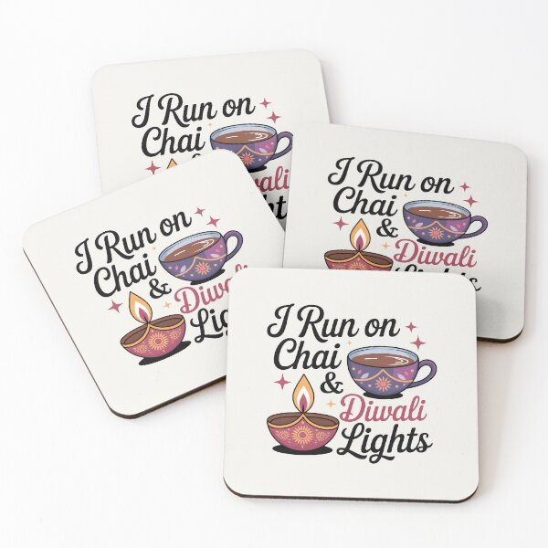 Item preview, I Run on Chai & Diwali Lights – Festive Tea Lover Design designed and sold by Jollys-ArtShop.