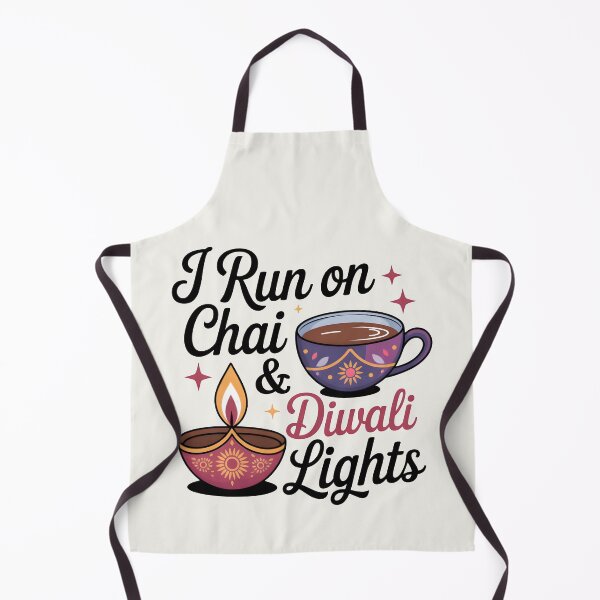 Item preview, I Run on Chai & Diwali Lights – Festive Tea Lover Design designed and sold by Jollys-ArtShop.