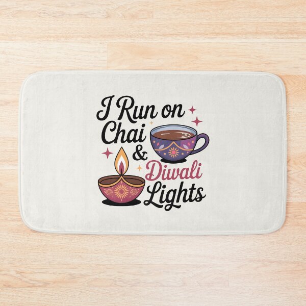 Item preview, I Run on Chai & Diwali Lights – Festive Tea Lover Design designed and sold by Jollys-ArtShop.