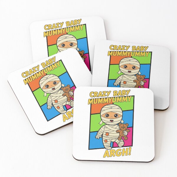 Item preview, "Crazy Baby Mummyummy Argh!" - Adorable Wrapped Little Monster with Teddy designed and sold by RefiniCoPOD.