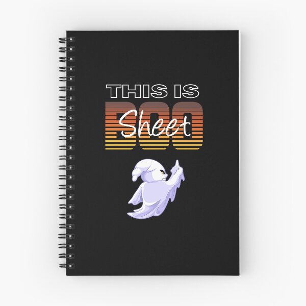Item preview, Funny Halloween Ghost Raising Finger Says Boo Sheet Spooky Cartoon Illustration designed and sold by MONTRIS.