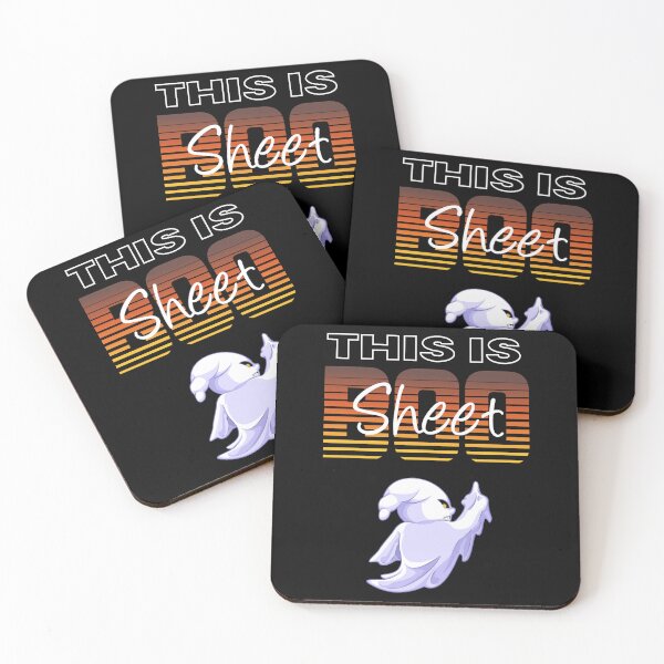 Item preview, Funny Halloween Ghost Raising Finger Says Boo Sheet Spooky Cartoon Illustration designed and sold by MONTRIS.