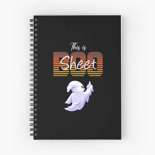 Item preview, Funny Halloween Ghost Raising Finger Says Boo Sheet Spooky Cartoon Illustration designed and sold by MONTRIS.