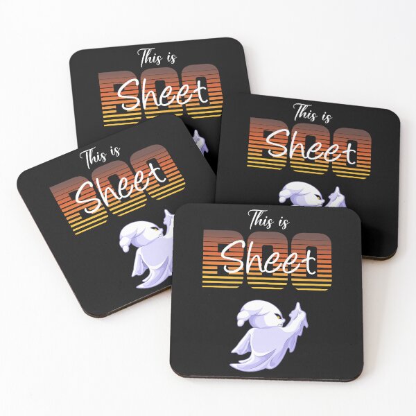 Item preview, Funny Halloween Ghost Raising Finger Says Boo Sheet Spooky Cartoon Illustration designed and sold by MONTRIS.