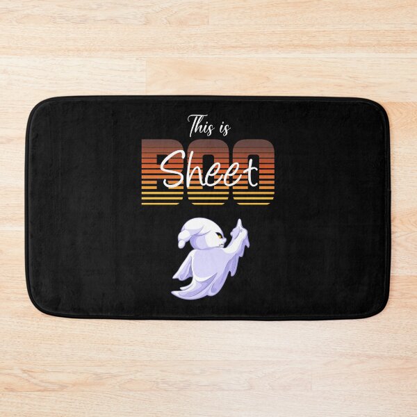 Item preview, Funny Halloween Ghost Raising Finger Says Boo Sheet Spooky Cartoon Illustration designed and sold by MONTRIS.