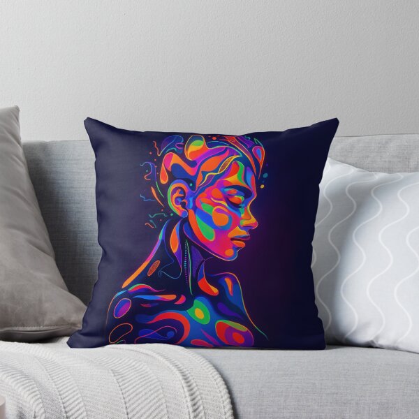 Item preview, Electric Reverie – Psychedelic Abstract Portrait in Rainbow Hues designed and sold by DzurDesigns .