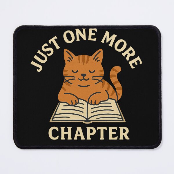 Item preview, Just One More Chapter – Cozy Reading Cat Retro Graphic designed and sold by BadaBingBear.