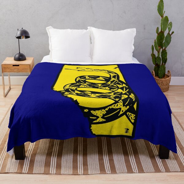 Artikelvorschau, ALBERTAN - Libertär - Don't Tread On Me Gadsden Snake auf der ALBERTA-Karte auf blauem Standardhintergrund, #020279 entworfen und verkauft von pelagio.