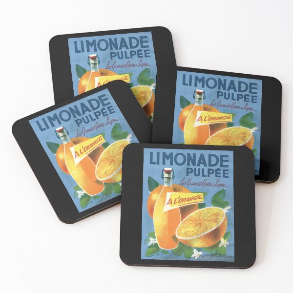 Item preview, Vintage Limonade Pulpee Poster | Orange Lemonade Art Print | Les Grandes Caves de Lyon | Art Deco Beverage Advertising designed and sold by artofuniverse.