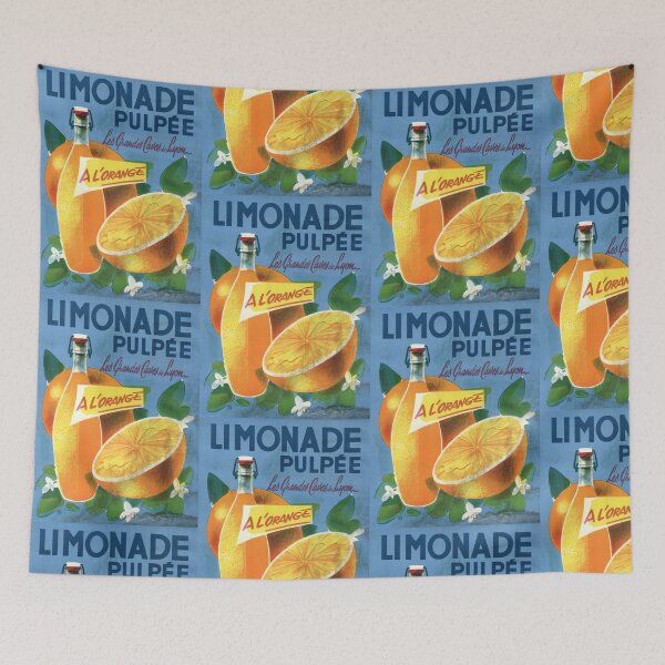 Item preview, Vintage Limonade Pulpee Poster | Orange Lemonade Art Print | Les Grandes Caves de Lyon | Art Deco Beverage Advertising designed and sold by artofuniverse.