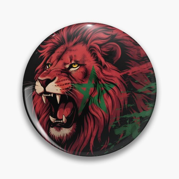 Item preview, Roaring Atlas Lion Morocco Flag | Dima Maghrib Grunge Art | Moroccan National Pride designed and sold by ArtiseGraphics.