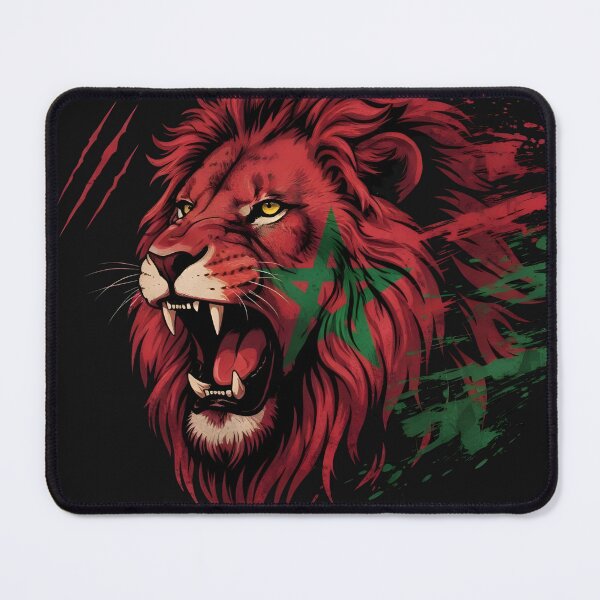 Item preview, Roaring Atlas Lion Morocco Flag | Dima Maghrib Grunge Art | Moroccan National Pride designed and sold by ArtiseGraphics.