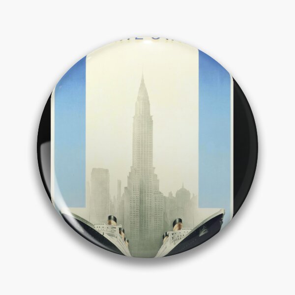 Item preview, Art Deco Cunard White Star Line Poster | RMS Queen Mary & Queen Elizabeth | New York Skyline | Ocean Liner Wall Art designed and sold by artofuniverse.