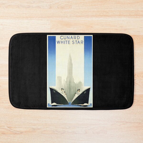 Item preview, Art Deco Cunard White Star Line Poster | RMS Queen Mary & Queen Elizabeth | New York Skyline | Ocean Liner Wall Art designed and sold by artofuniverse.
