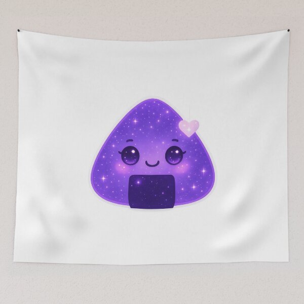 Item preview, Kawaii Cosmic Onigiri | Cute Purple Sparkly Rice Ball with Heart designed and sold by OsasChild.