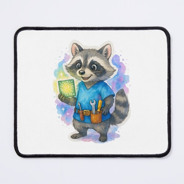 Item preview, Fixer Raccoon Biomedical Tech Sticker | Funny Hospital Engineer Art designed and sold by ClinicalHubs.