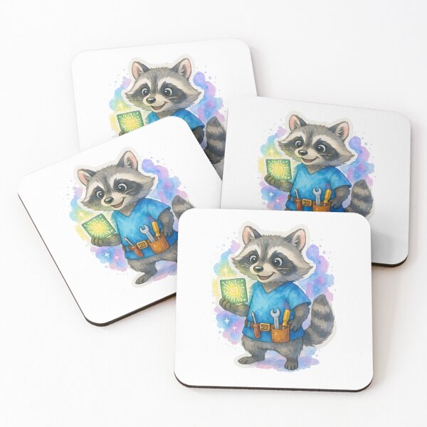 Item preview, Fixer Raccoon Biomedical Tech Sticker | Funny Hospital Engineer Art designed and sold by ClinicalHubs.