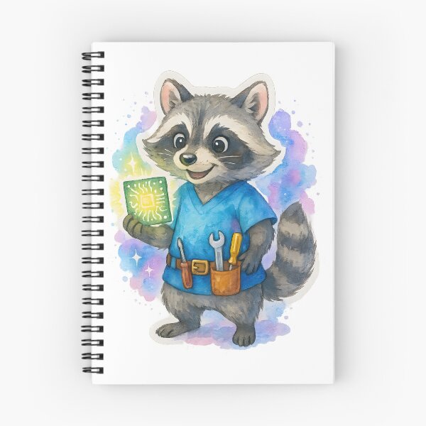 Item preview, Fixer Raccoon Biomedical Tech Sticker | Funny Hospital Engineer Art designed and sold by ClinicalHubs.