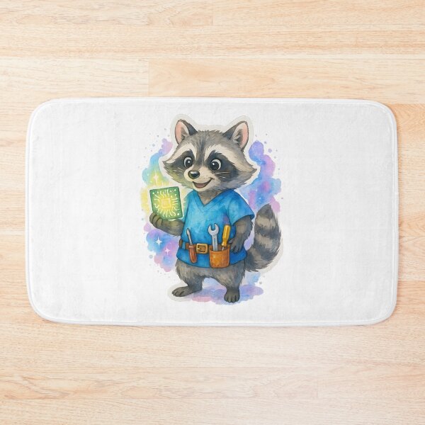 Item preview, Fixer Raccoon Biomedical Tech Sticker | Funny Hospital Engineer Art designed and sold by ClinicalHubs.