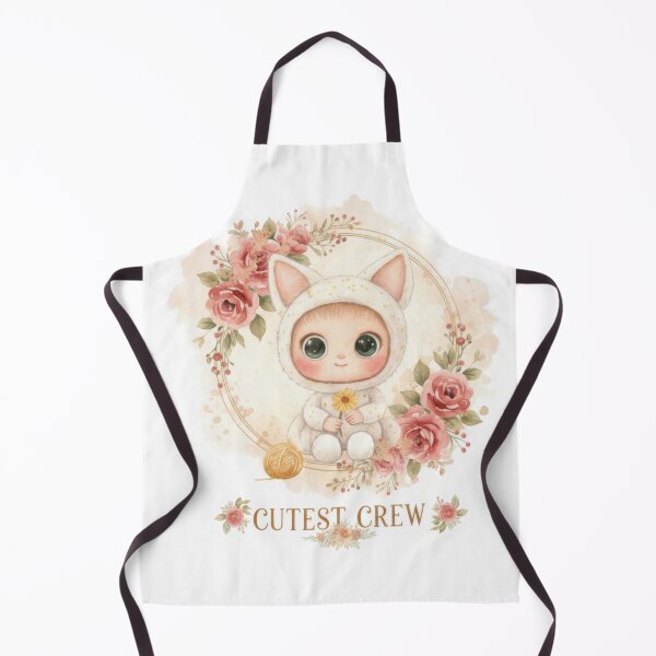 Artikelvorschau, Süßes "Cut Crew" Katzenlogo - Wunderliches Aquarellkätzchen & Blumen für Kinder & Baby entworfen und verkauft von BlissxPals.
