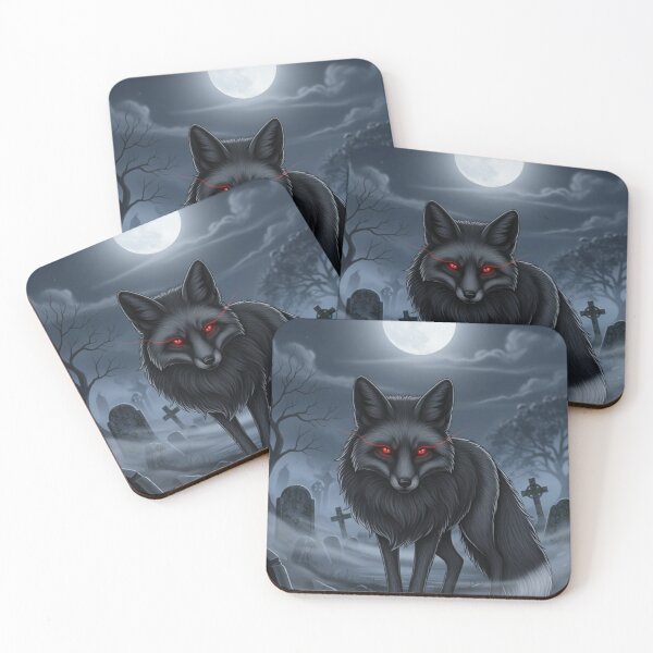 Item preview, Crimson-Eyed Nocturne Fox designed and sold by FoxVibes.
