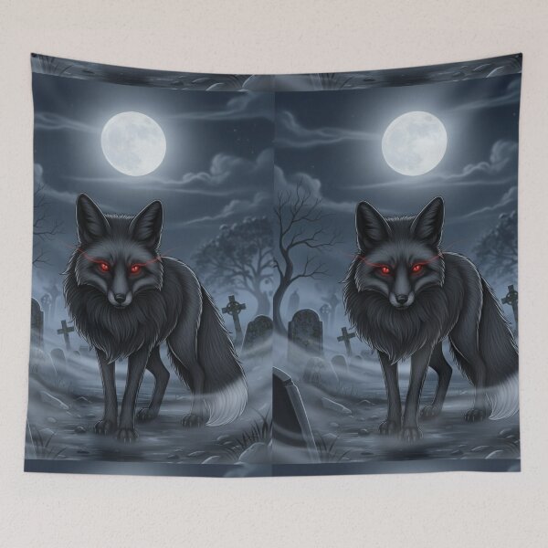 Item preview, Crimson-Eyed Nocturne Fox designed and sold by FoxVibes.