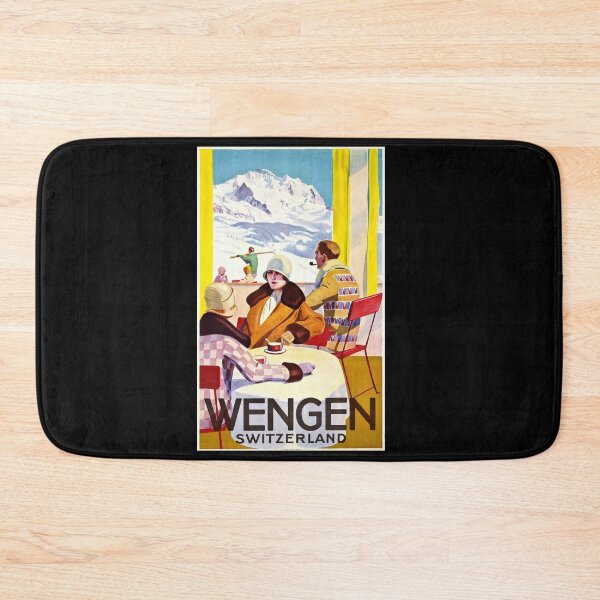 Item preview, Vintage Wengen Travel Poster | Art Deco Style | Swiss Alps Ski Resort | 1920s & 1930s Winter Sports Decor designed and sold by artofuniverse.