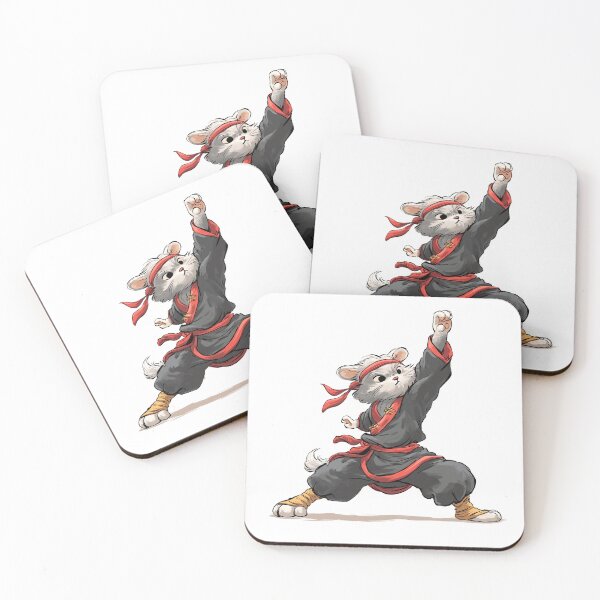 Item preview, Karate Cat – Fierce Feline Fighter Illustration designed and sold by DTDSEverything.