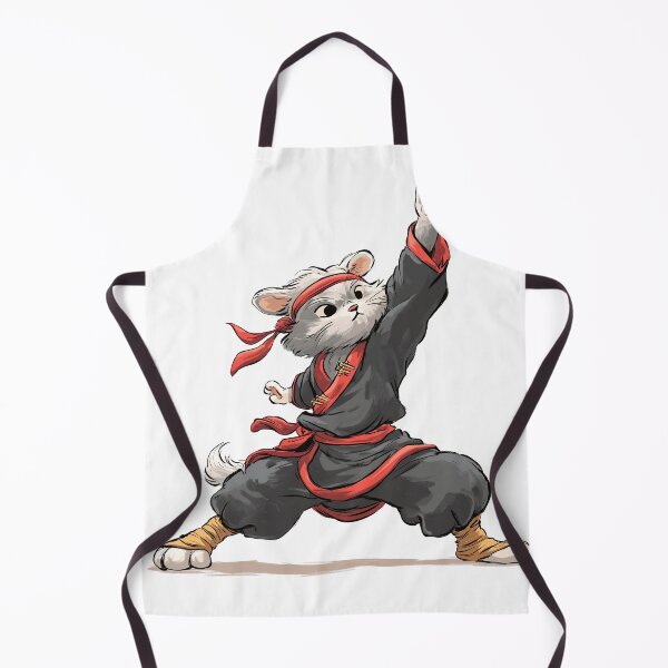 Item preview, Karate Cat – Fierce Feline Fighter Illustration designed and sold by DTDSEverything.